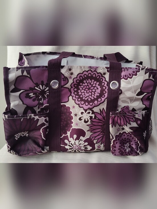 thirty-one Handbags - Thirty One Organizing Utility Tote, "Plum Awesome Blossom"